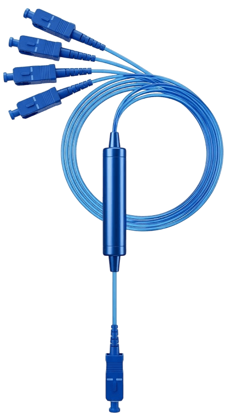 Splitter óptico de fibra azul